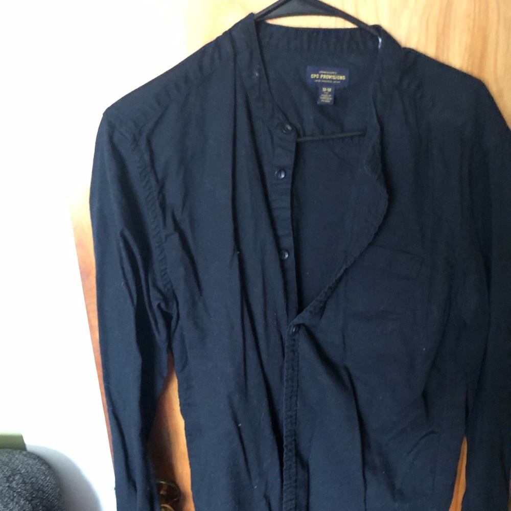 Black Button up no collar